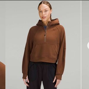 •SOLD• Lululemon Scuba Oversized 1/2 Zip Hoodie Roasted Brown XS/S